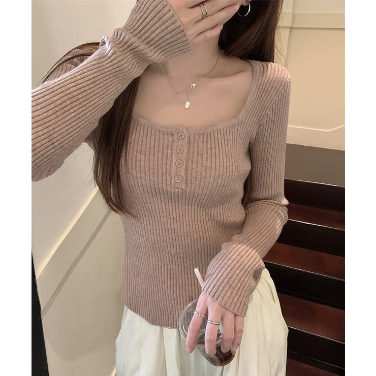 ニットトップス スクエアネック 無地 | SUNSHINE CLOSET | 詳細画像13 