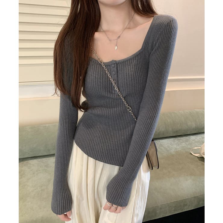 ニットトップス スクエアネック 無地 | SUNSHINE CLOSET | 詳細画像16 