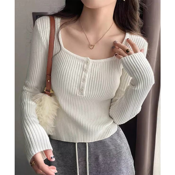 ニットトップス スクエアネック 無地 | SUNSHINE CLOSET | 詳細画像2 