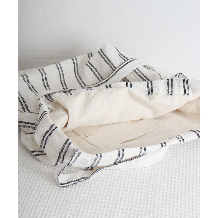 トートバッグ 綿麻 ストライプ柄 韓国風 | SUNSHINE CLOSET | 詳細画像15 