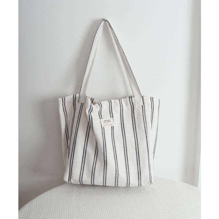 トートバッグ 綿麻 ストライプ柄 韓国風 | SUNSHINE CLOSET | 詳細画像17 