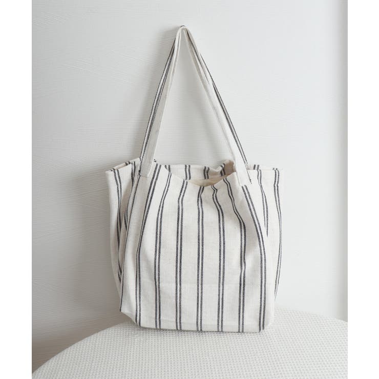 トートバッグ 綿麻 ストライプ柄 韓国風 | SUNSHINE CLOSET | 詳細画像19 