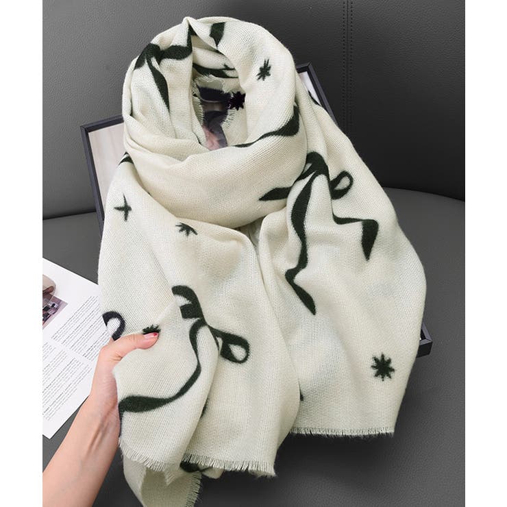 大判マフラー ストール リボン模様 秋冬 | SUNSHINE CLOSET | 詳細画像10 