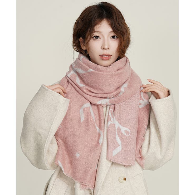 大判マフラー ストール リボン模様 秋冬 | SUNSHINE CLOSET | 詳細画像3 