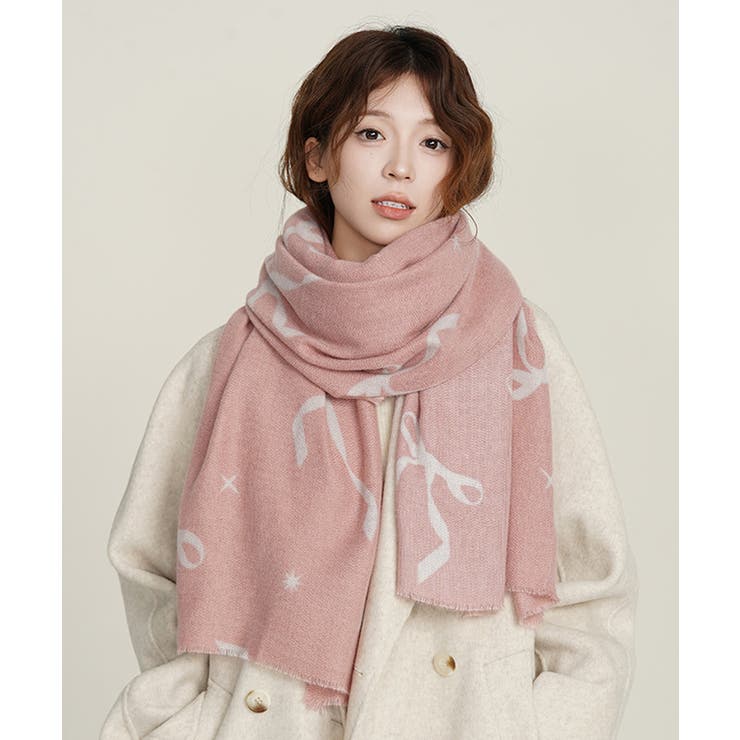 大判マフラー ストール リボン模様 秋冬 | SUNSHINE CLOSET | 詳細画像4 