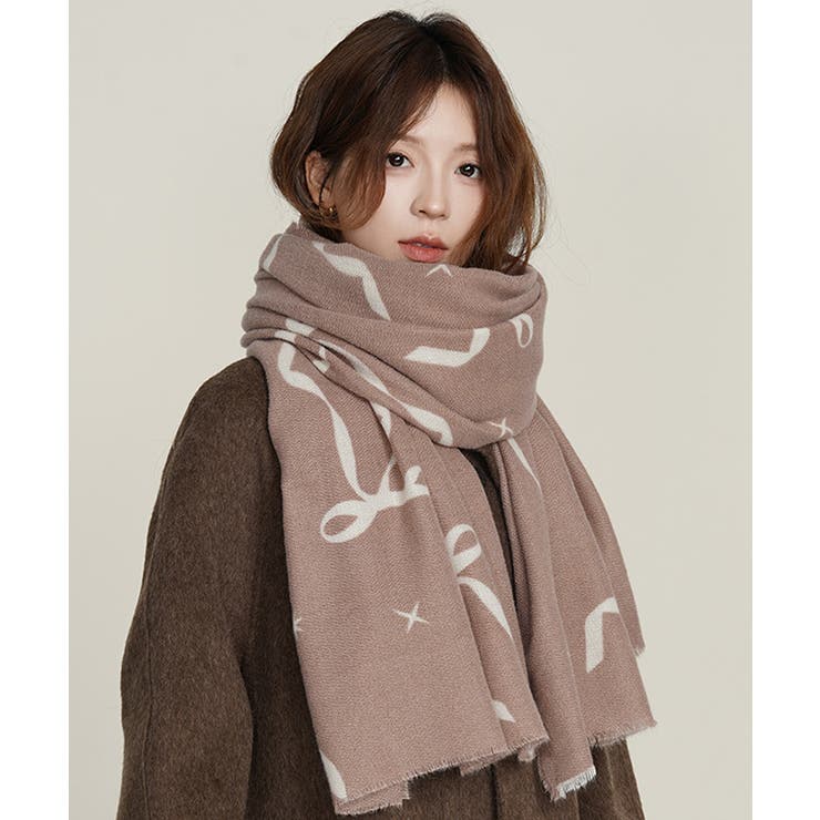 大判マフラー ストール リボン模様 秋冬 | SUNSHINE CLOSET | 詳細画像7 