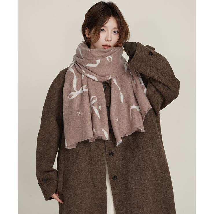 大判マフラー ストール リボン模様 秋冬 | SUNSHINE CLOSET | 詳細画像8 