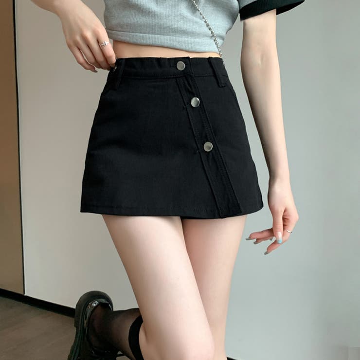キュロット スカート風 デニムショーパン[品番：AGCW0003931