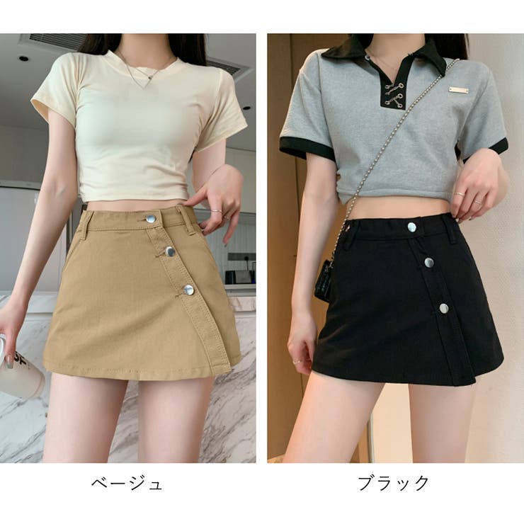キュロット スカート風 デニムショーパン[品番：AGCW0003931