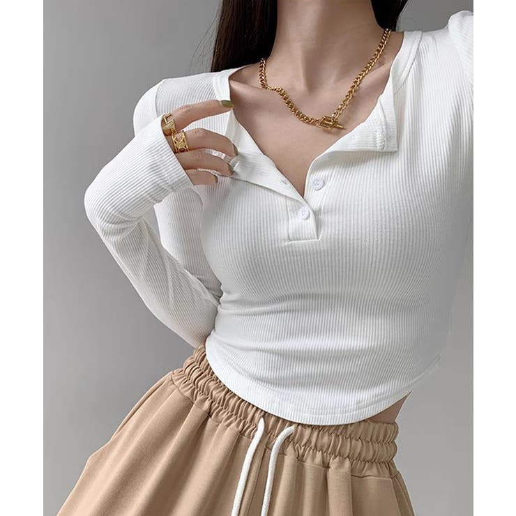 長袖Tシャツ レディース ボタン 無地 | SUNSHINE CLOSET | 詳細画像1 