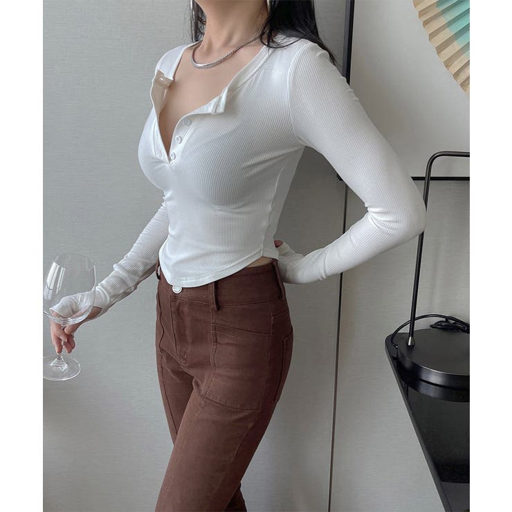 長袖Tシャツ レディース ボタン 無地 | SUNSHINE CLOSET | 詳細画像6 