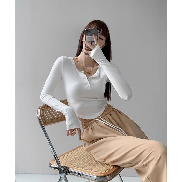 長袖Tシャツ レディース ボタン 無地 | SUNSHINE CLOSET | 詳細画像9 