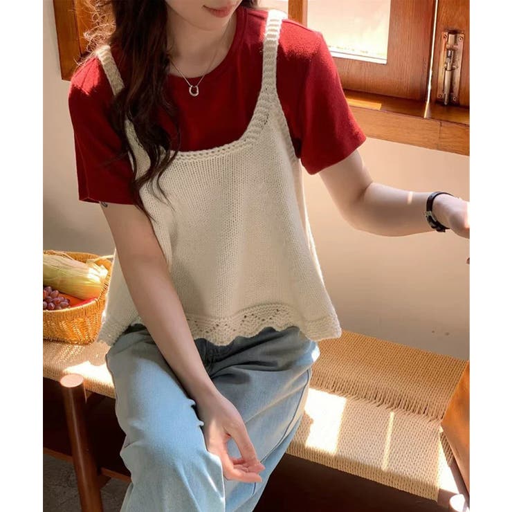 ニットベスト レディース 編み Aライン | SUNSHINE CLOSET | 詳細画像3 