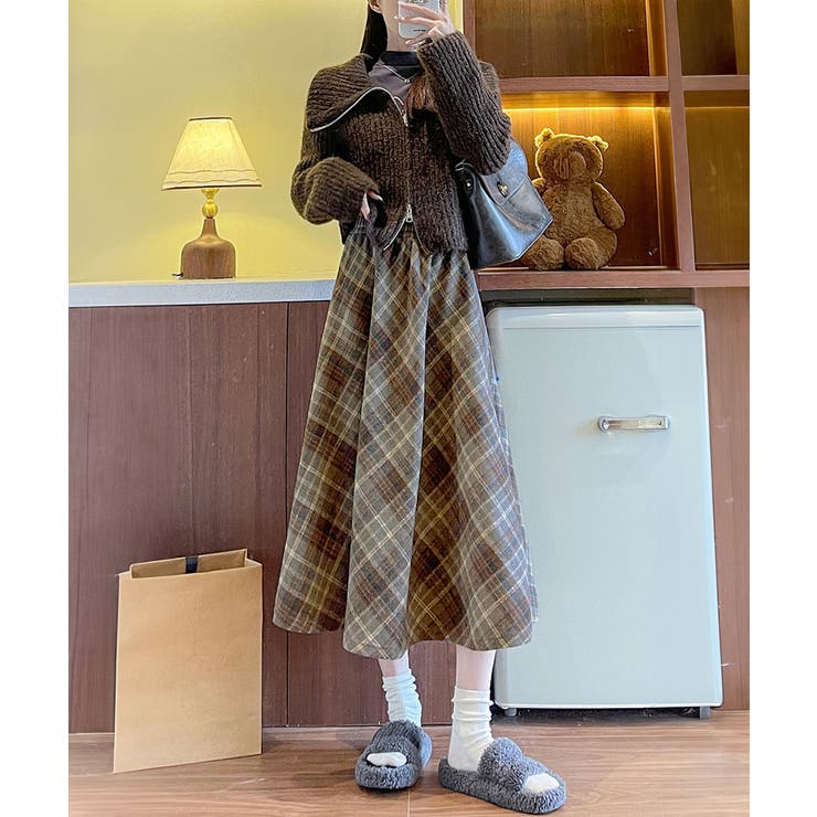 フレアスカート チェック柄 美脚 春秋冬 | SUNSHINE CLOSET | 詳細画像11 