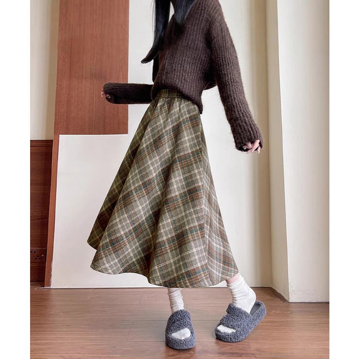 フレアスカート チェック柄 美脚 春秋冬 | SUNSHINE CLOSET | 詳細画像9 