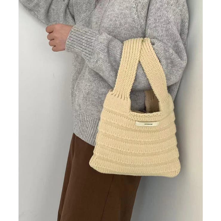 ミニハンドバッグ 英字ロゴ ニットバッグ | SUNSHINE CLOSET | 詳細画像1 