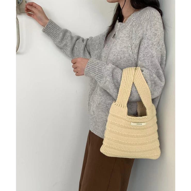 ミニハンドバッグ 英字ロゴ ニットバッグ | SUNSHINE CLOSET | 詳細画像4 