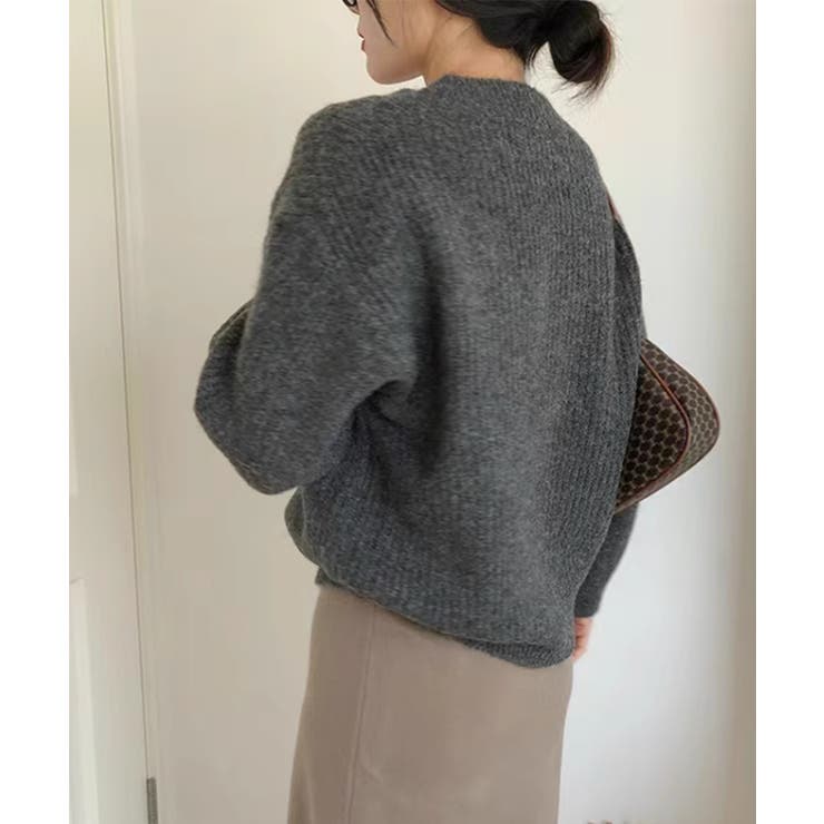 ニットトップス レディース 無地Vネック[品番：AGCW0005212]｜SUNSHINE