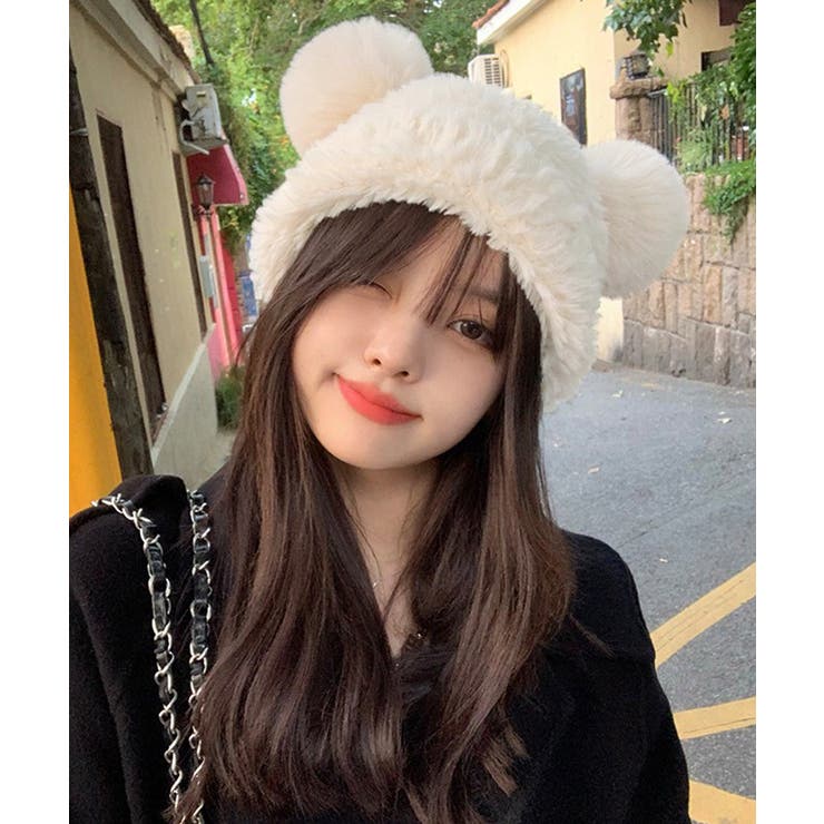 くま耳ニット帽 小顔 レディース 韓国風 | SUNSHINE CLOSET | 詳細画像2 