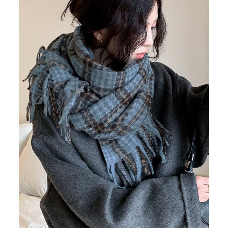 チェック柄マフラー 大判 ストール 秋冬 | SUNSHINE CLOSET | 詳細画像5 