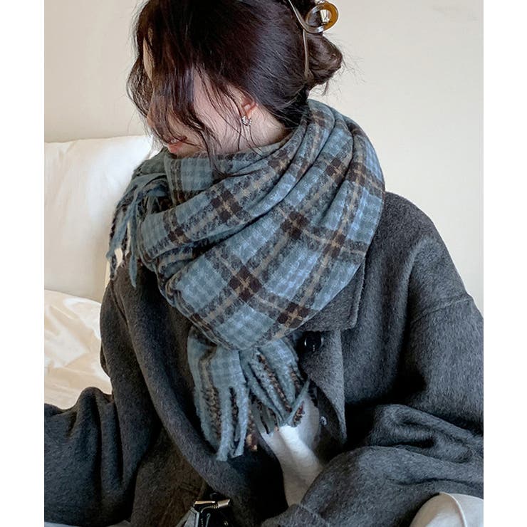 チェック柄マフラー 大判 ストール 秋冬 | SUNSHINE CLOSET | 詳細画像6 