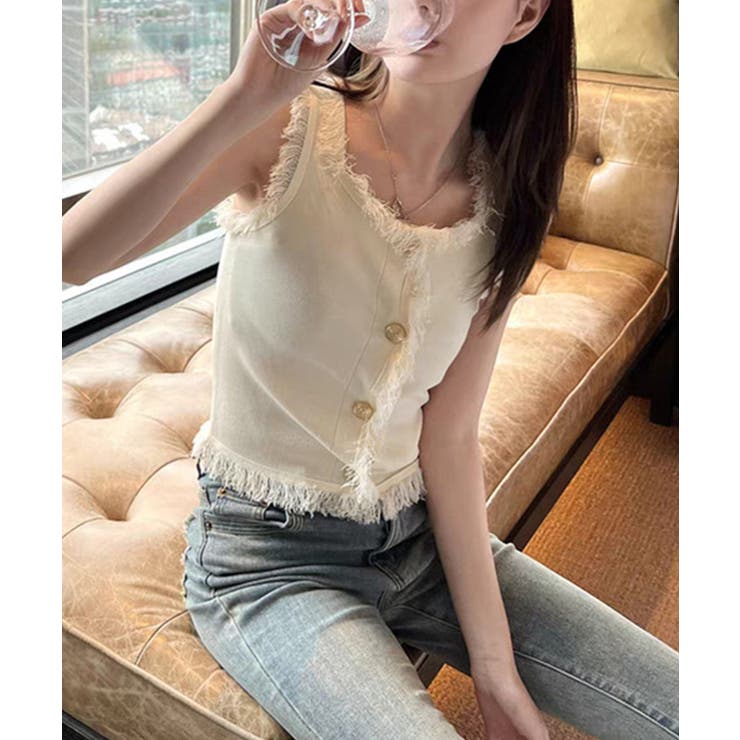 ベスト レディース フリンジ ボタン飾り | SUNSHINE CLOSET | 詳細画像7 