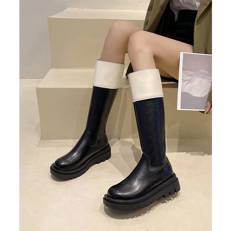厚底ロングブーツ ジョッキー 韓国風 | SUNSHINE CLOSET | 詳細画像1 