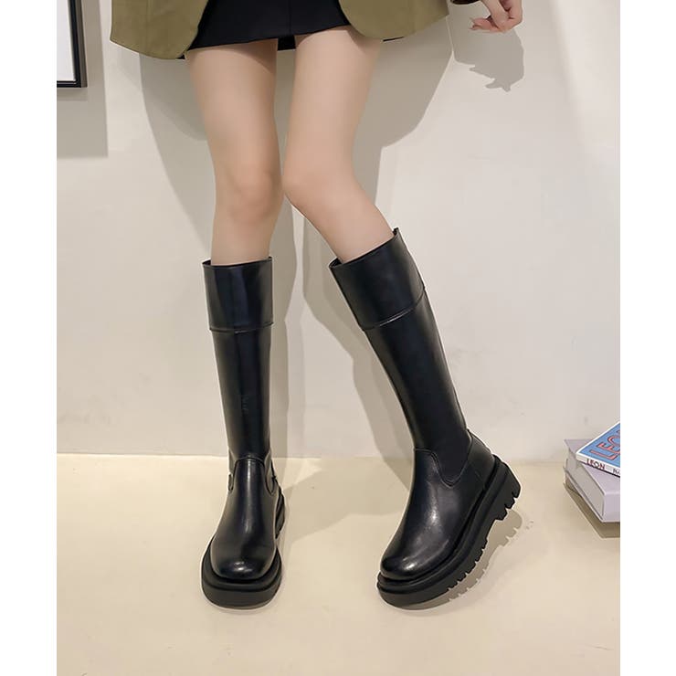厚底ロングブーツ ジョッキー 韓国風 | SUNSHINE CLOSET | 詳細画像2 