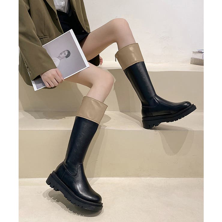 厚底ロングブーツ ジョッキー 韓国風 | SUNSHINE CLOSET | 詳細画像8 