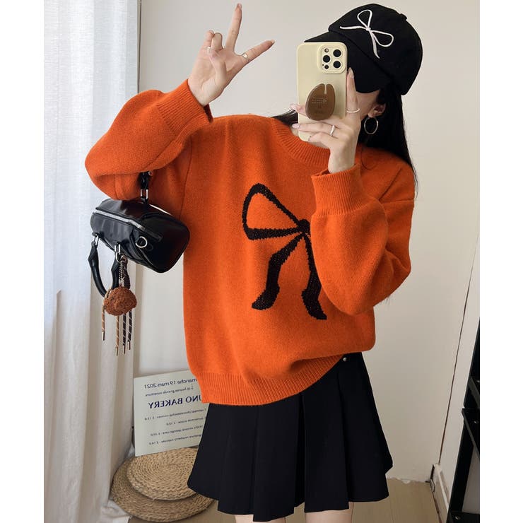 セーター レディース リボン柄 韓国風 | SUNSHINE CLOSET | 詳細画像19 