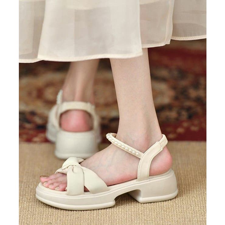 太ヒールサンダル レディース パール付き | SUNSHINE CLOSET | 詳細画像9 