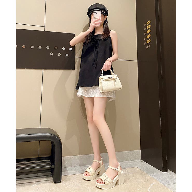 太ヒールサンダル レディース リボン風 | SUNSHINE CLOSET | 詳細画像12 