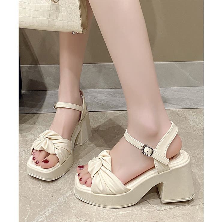 太ヒールサンダル レディース リボン風 | SUNSHINE CLOSET | 詳細画像8 