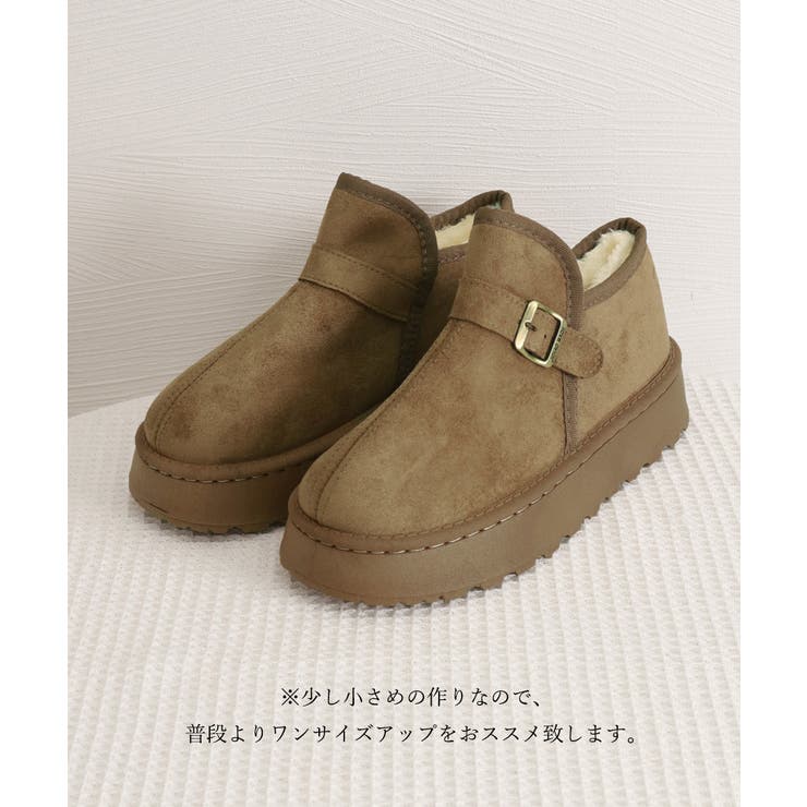 ムートンブーツ 厚底 ショートブーツ 冬 | SUNSHINE CLOSET | 詳細画像15