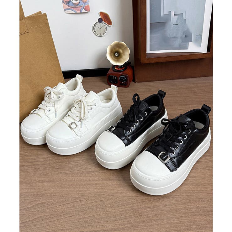 レディースシューズ 5cmヒール PUレザースニーカー | SUNSHINE CLOSET | 詳細画像14 
