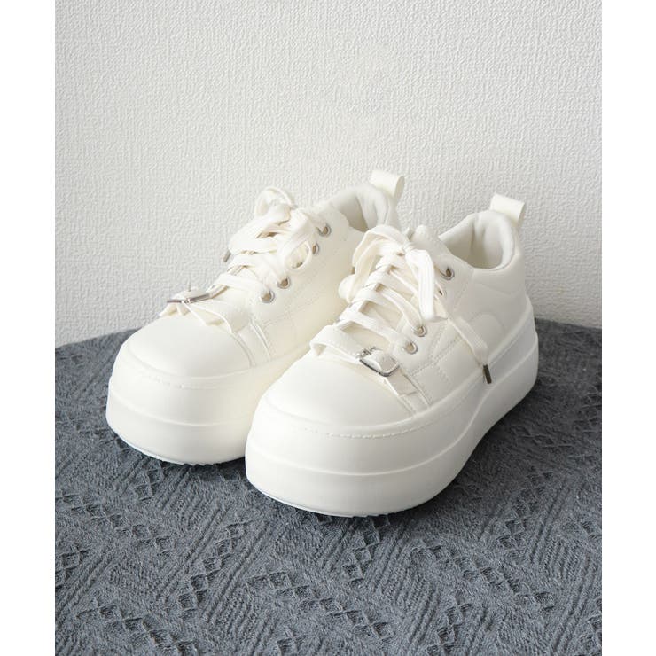 レディースシューズ 5cmヒール PUレザースニーカー | SUNSHINE CLOSET | 詳細画像15 