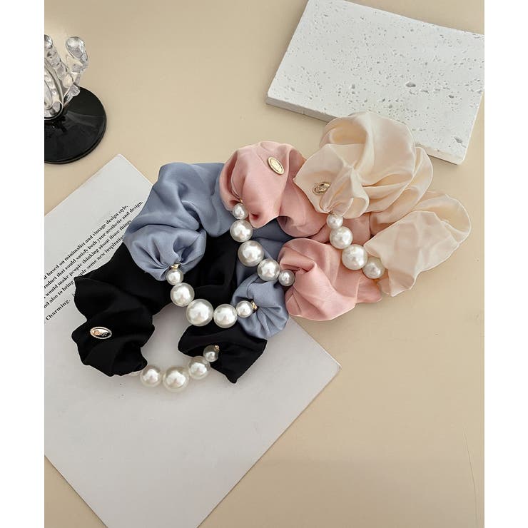 サテンヘアゴム シュシュ パール付き | SUNSHINE CLOSET | 詳細画像17 