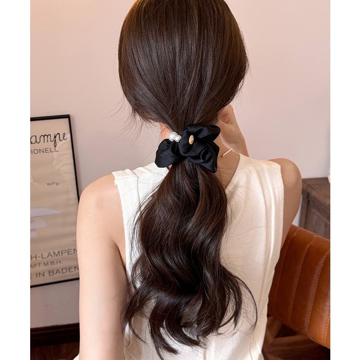 サテンヘアゴム シュシュ パール付き | SUNSHINE CLOSET | 詳細画像6 