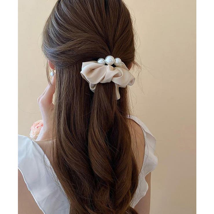 サテンヘアゴム シュシュ パール付き | SUNSHINE CLOSET | 詳細画像7 