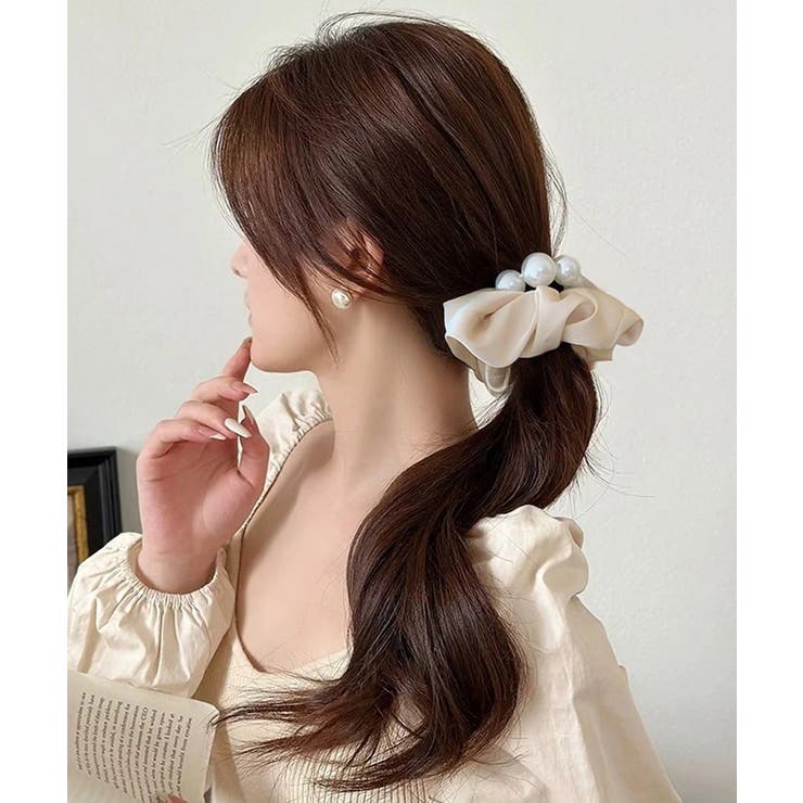 サテンヘアゴム シュシュ パール付き | SUNSHINE CLOSET | 詳細画像8 