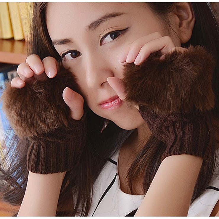 ブラウン | スマホ手袋 指なし レディース | SUNSHINE CLOSET