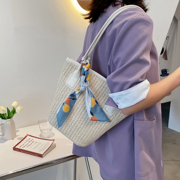 Amazon | KAKAP かごバッグ スカーフ付き 手提げバッグ