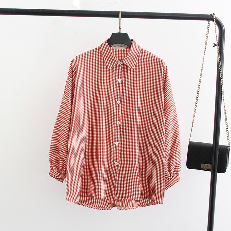 【美品】マチャット　オーバーサイズ　ギンガムチェックシャツ　ドロップショルダー 美品】マチャット オーバーサイズ ギンガムチェックシャツ