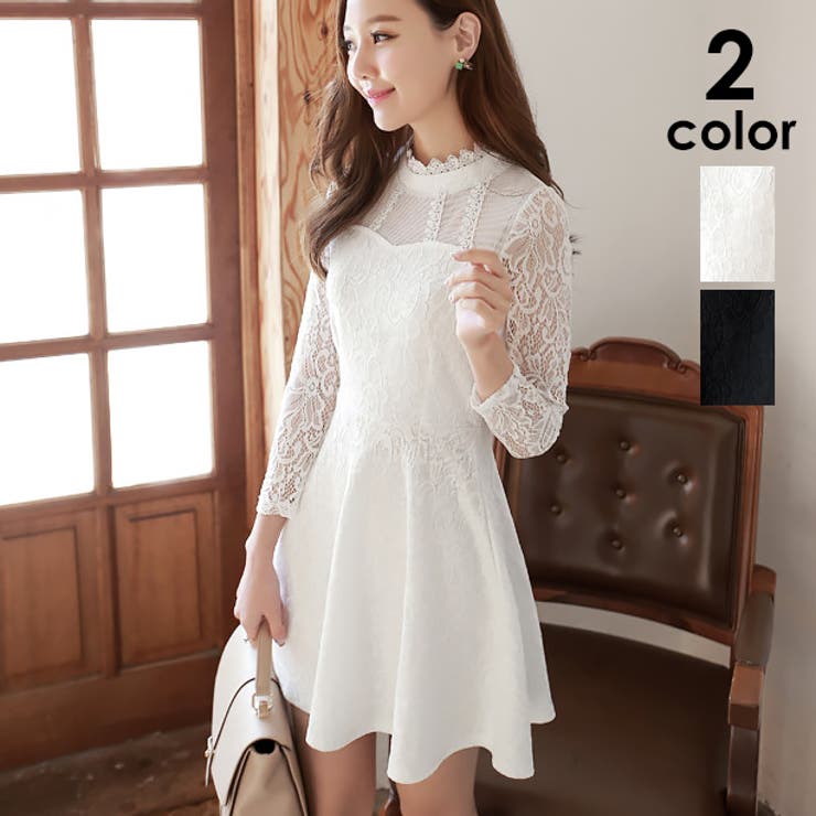 レース ワンピース 長袖ワンピース レディース きれいめ 上品 清楚 ドレス 品番 Agcw Angelcloset エンジェルクローゼット のレディースファッション通販 Shoplist ショップリスト