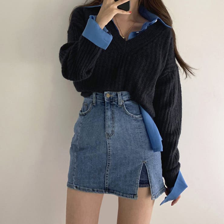 キュロット デニムスカート ミニスカート[品番:AGCW0001485 キュロット デニムスカート ミニスカート[品番:AGCW0001485