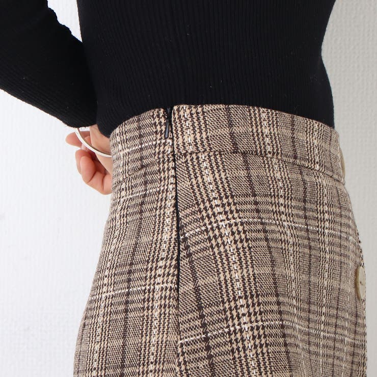 グレンチェック スカート ブラウン[品番：AGCW0001446]｜SUNSHINE