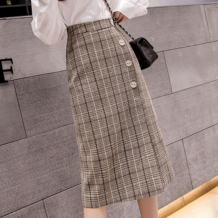 Yue ブラウンチェック ジュノア JUNOAH グレンチェックジャケット （ブラウン