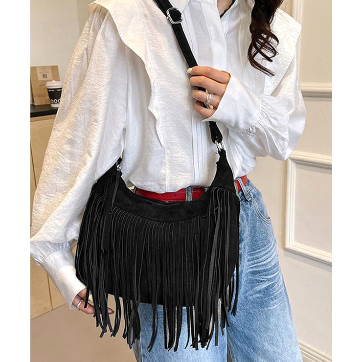 フリンジショルダーバッグスエード調バッグ | SUNSHINE CLOSET | 詳細画像7 