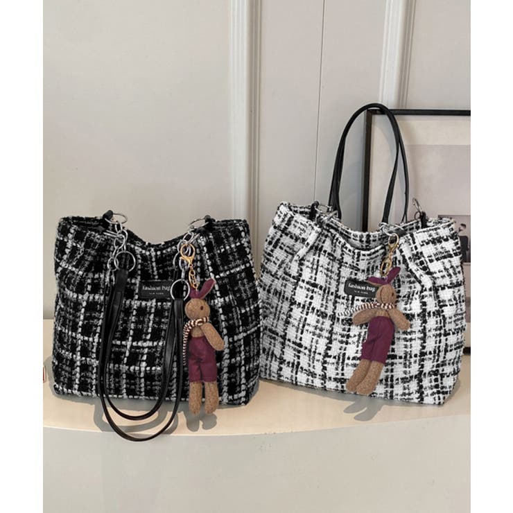 チェック柄トートバッグ ツイード風鞄軽量 | SUNSHINE CLOSET | 詳細画像11 