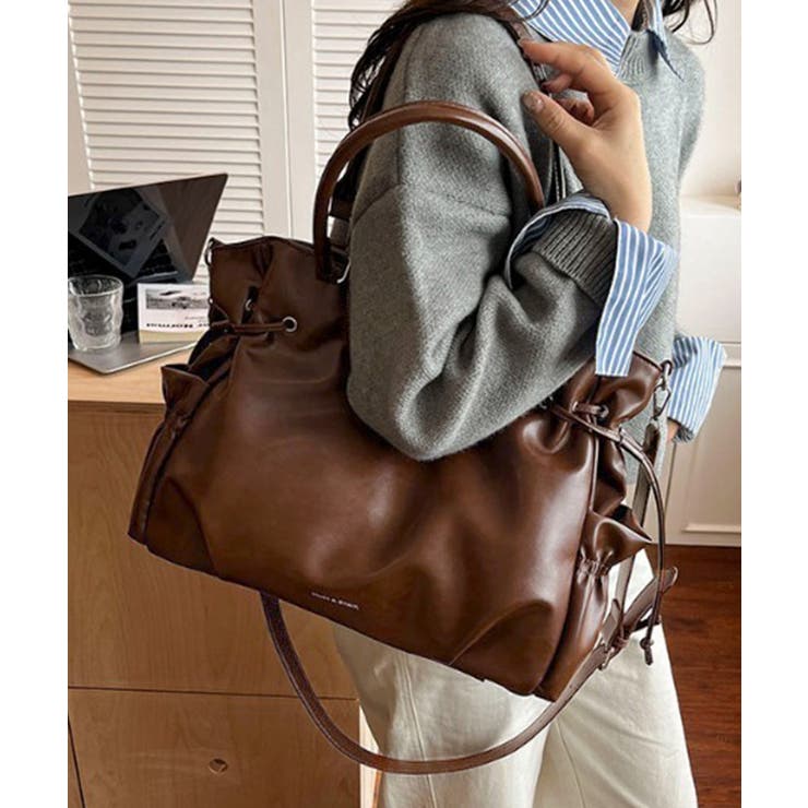 フェイクレザー2WAYバッグ レディース 斜めがけバッグ大きめA4 | SUNSHINE CLOSET | 詳細画像10 